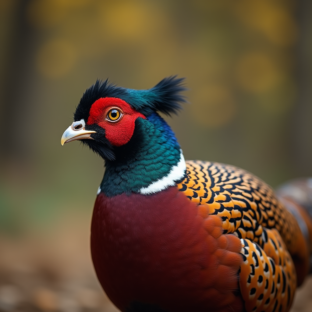 A photorealistic portrait of a Pheasant in its natural habitat