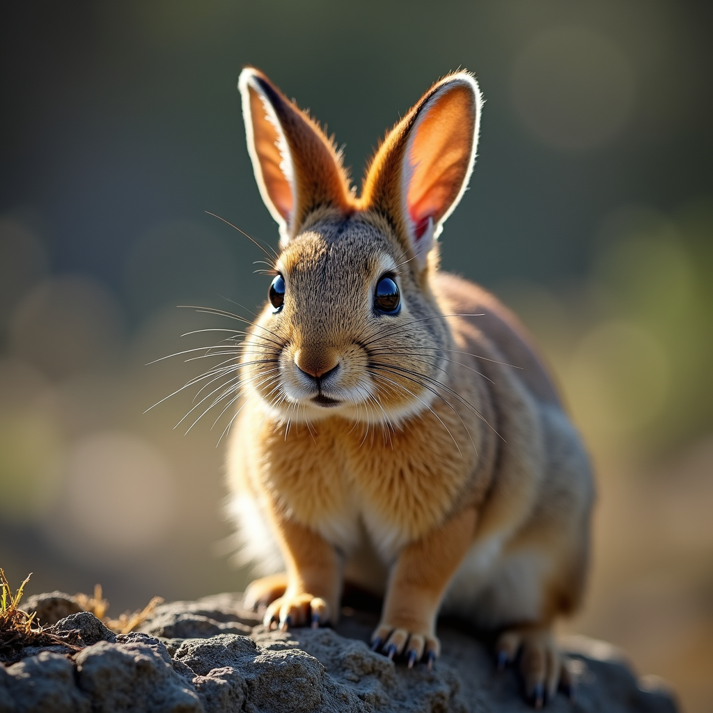 A photorealistic portrait of a Pika in its natural habitat