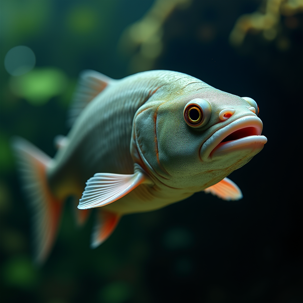 A photorealistic portrait of a Piranha in its natural habitat