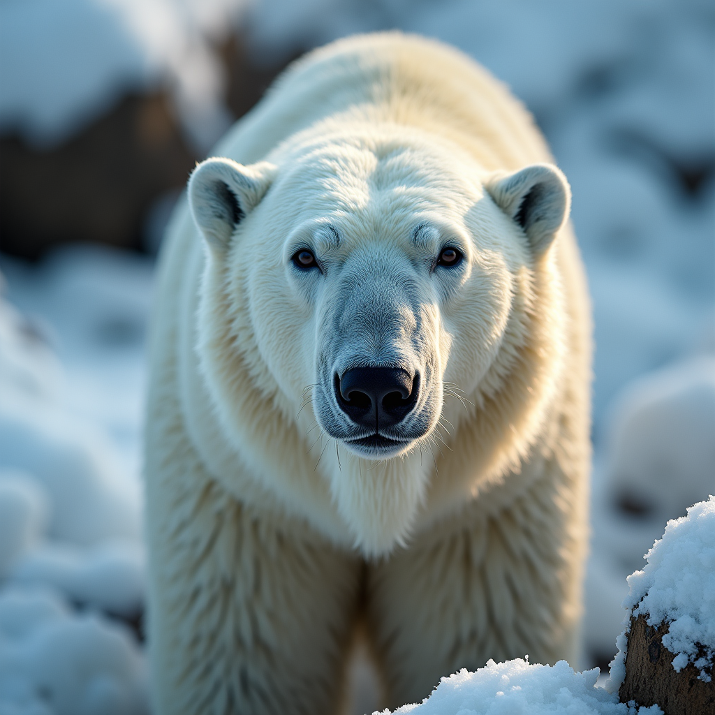 A photorealistic portrait of a Polar Bear in its natural habitat