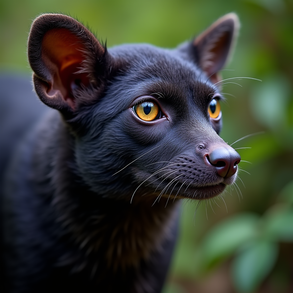 A photorealistic portrait of a Purple Emperor in its natural habitat