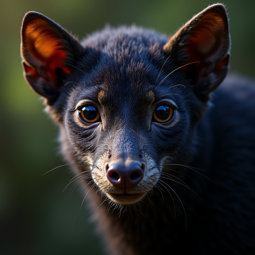 A photorealistic portrait of a Purple Emperor in its natural habitat