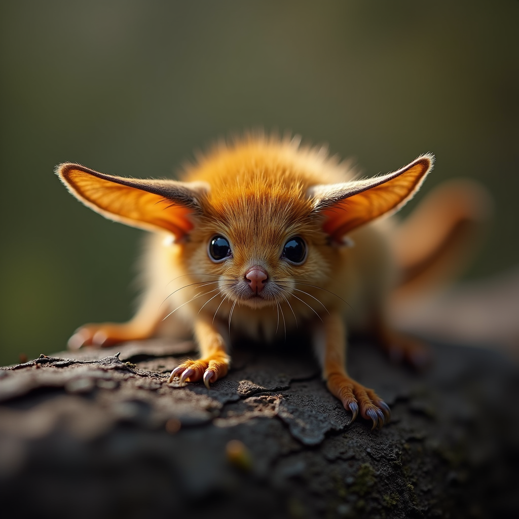A photorealistic portrait of a Puss Moth in its natural habitat
