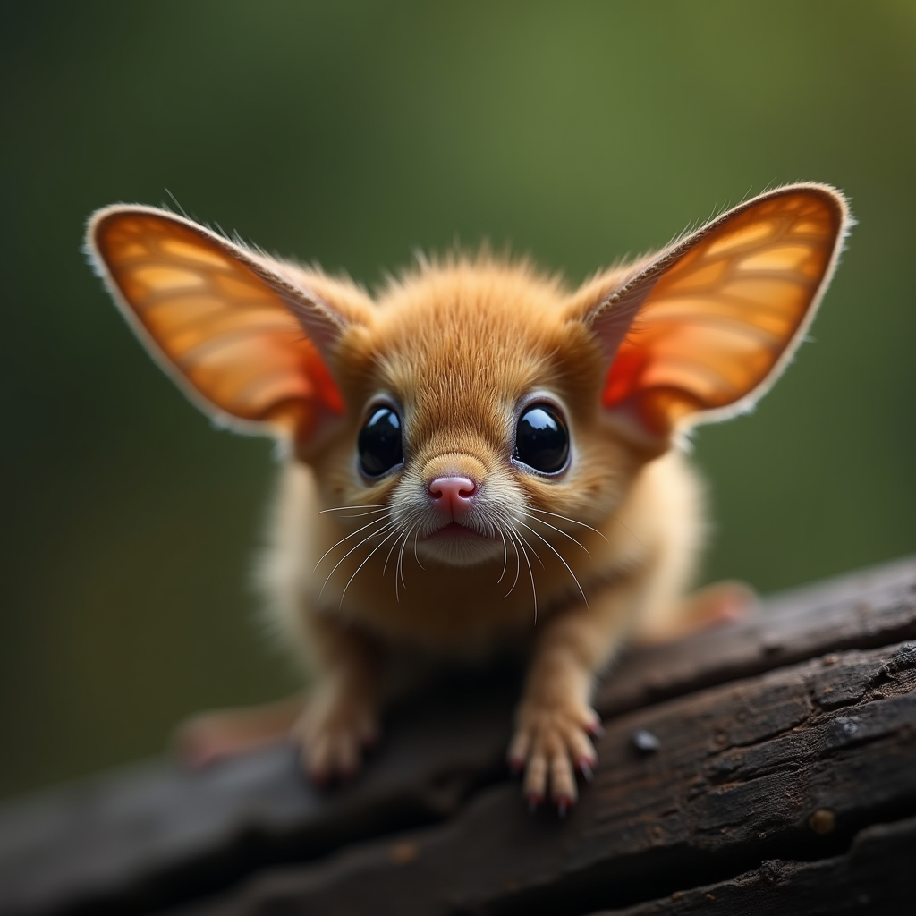 A photorealistic portrait of a Puss Moth in its natural habitat