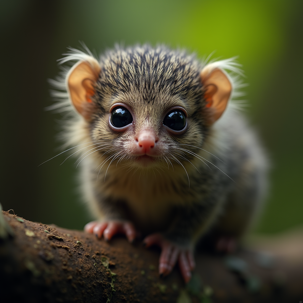 A photorealistic portrait of a Pygmy Marmoset in its natural habitat