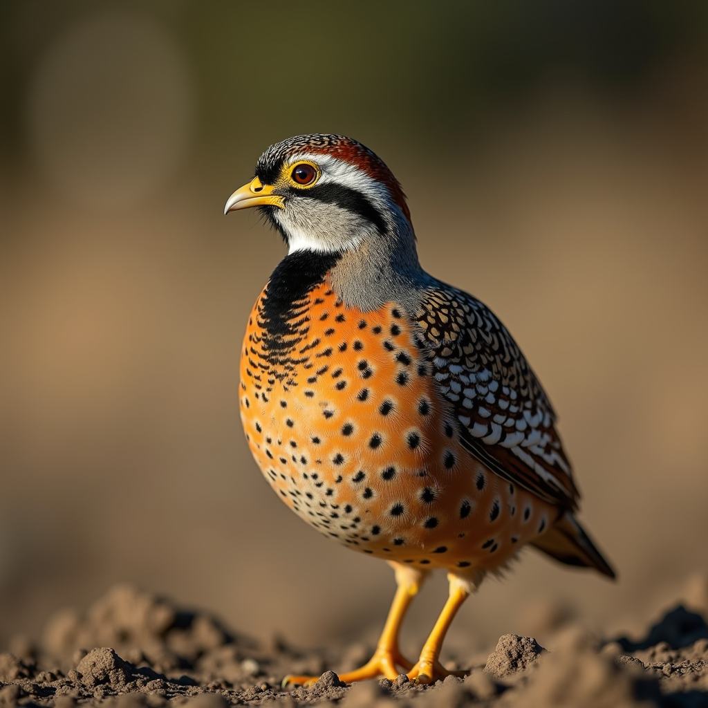 A photorealistic portrait of a Quail in its natural habitat