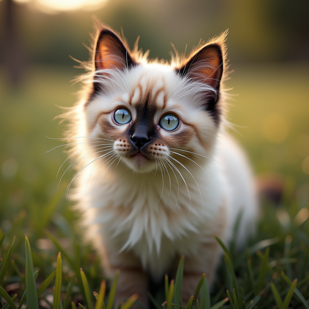 A photorealistic portrait of a Ragdoll in its natural habitat