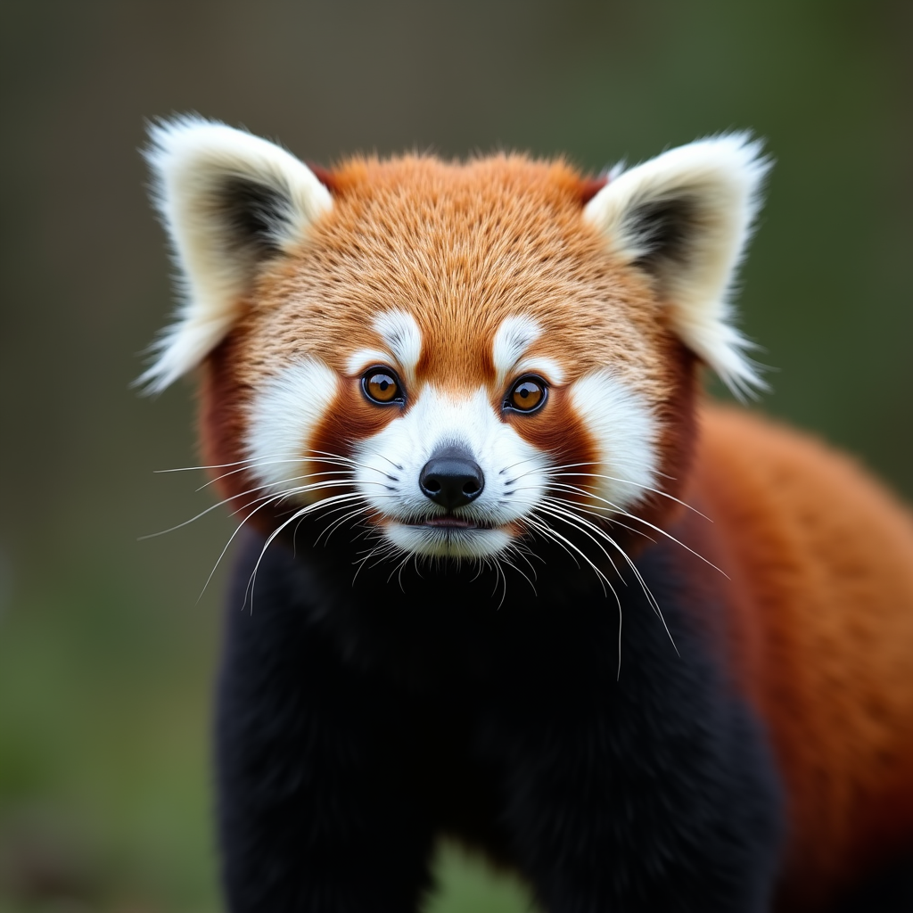A photorealistic portrait of a Red Panda in its natural habitat