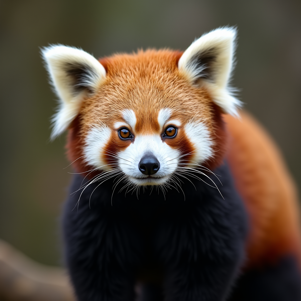 A photorealistic portrait of a Red Panda in its natural habitat