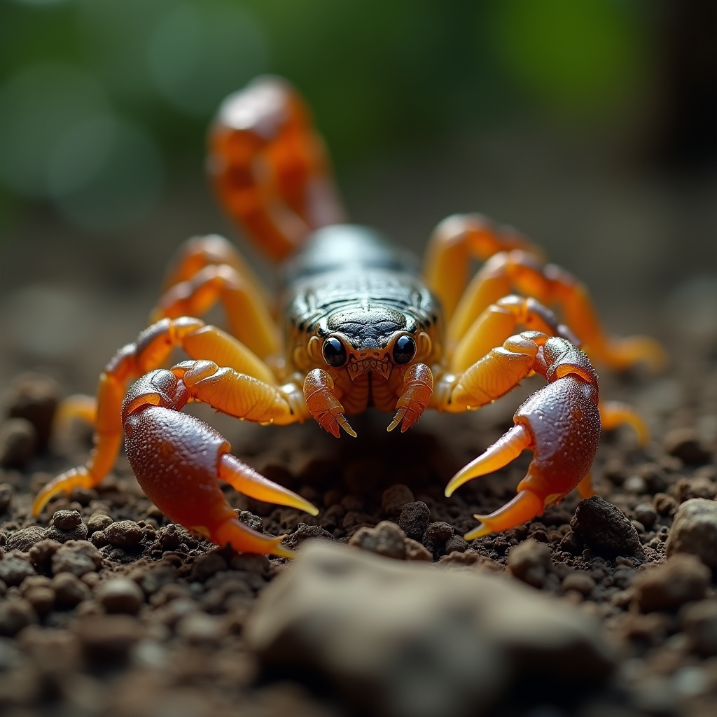A photorealistic portrait of a Scorpion in its natural habitat
