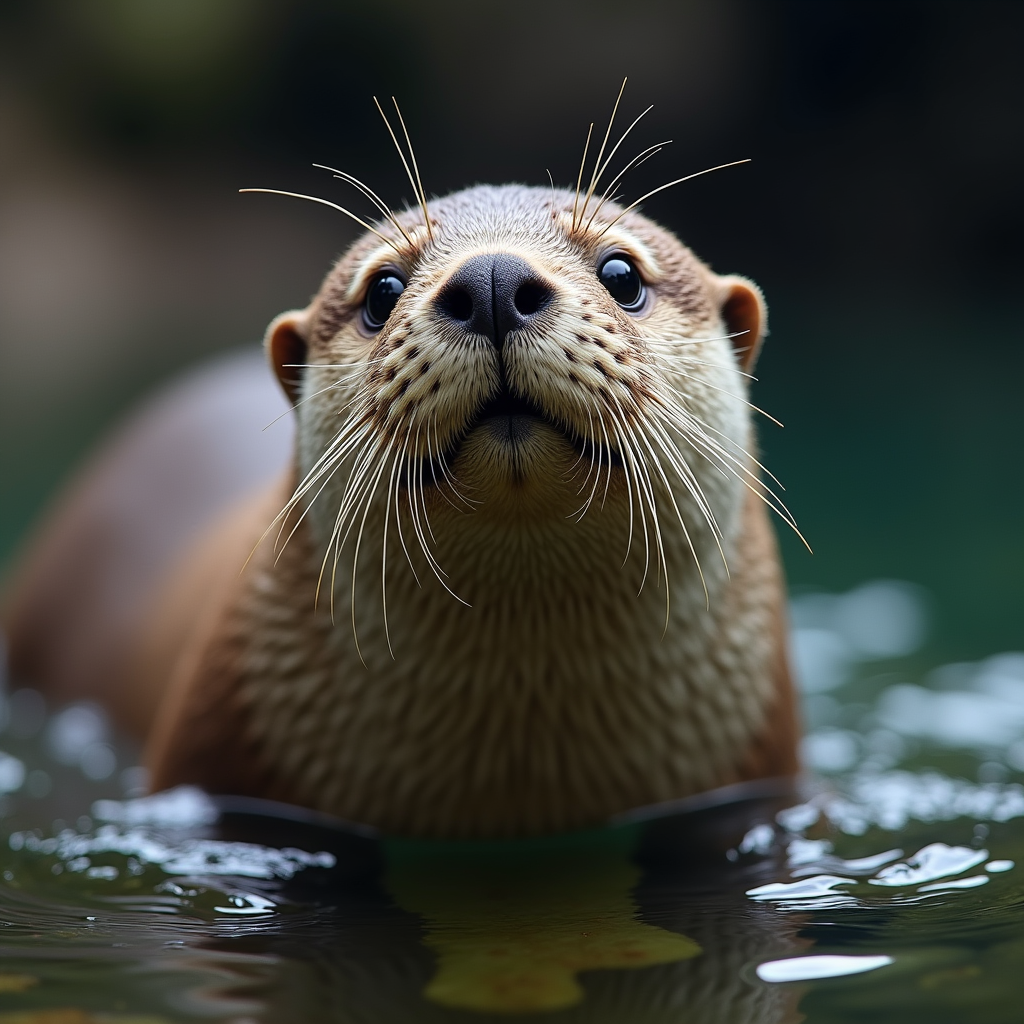 A photorealistic portrait of a Sea Otter in its natural habitat