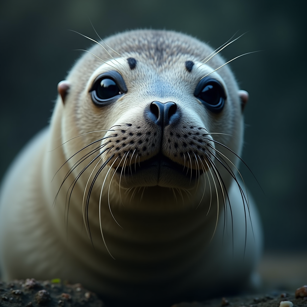 A photorealistic portrait of a Seal in its natural habitat