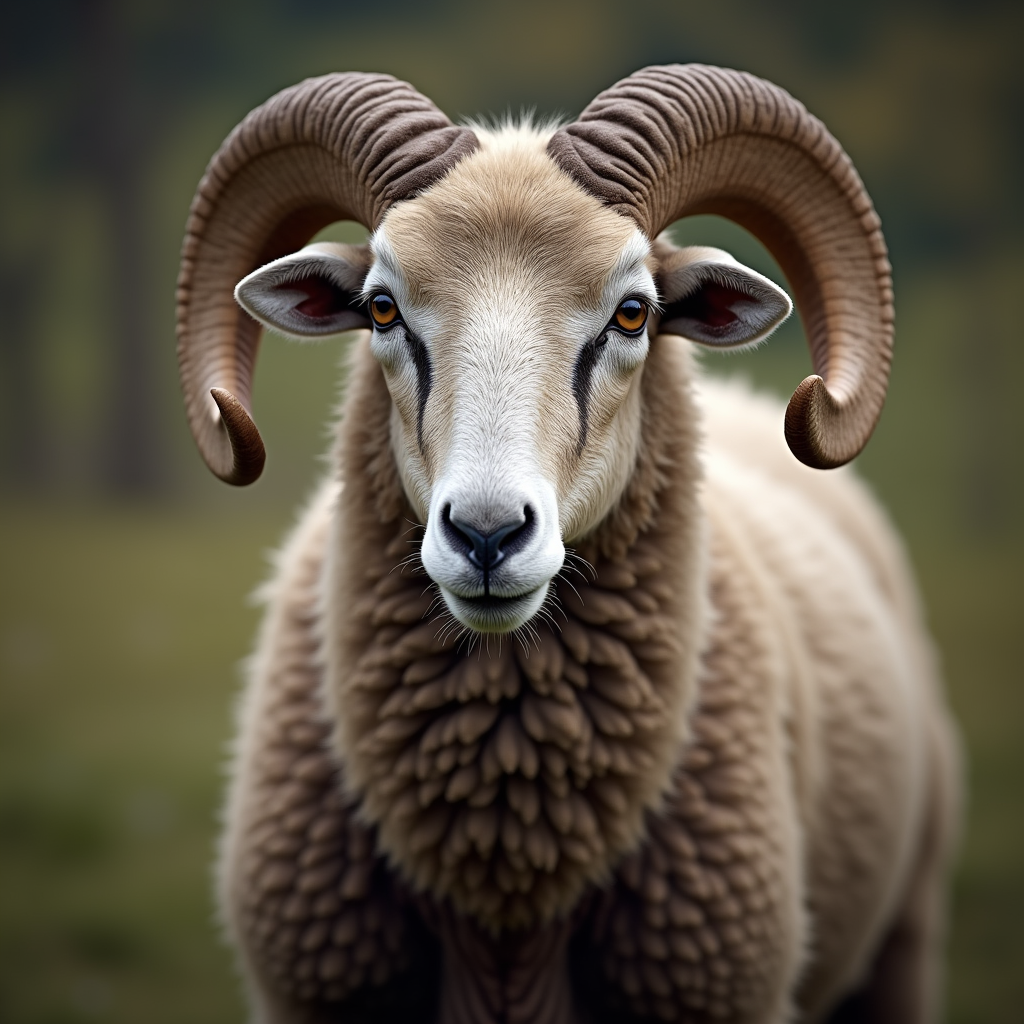 A photorealistic portrait of a Sheep in its natural habitat