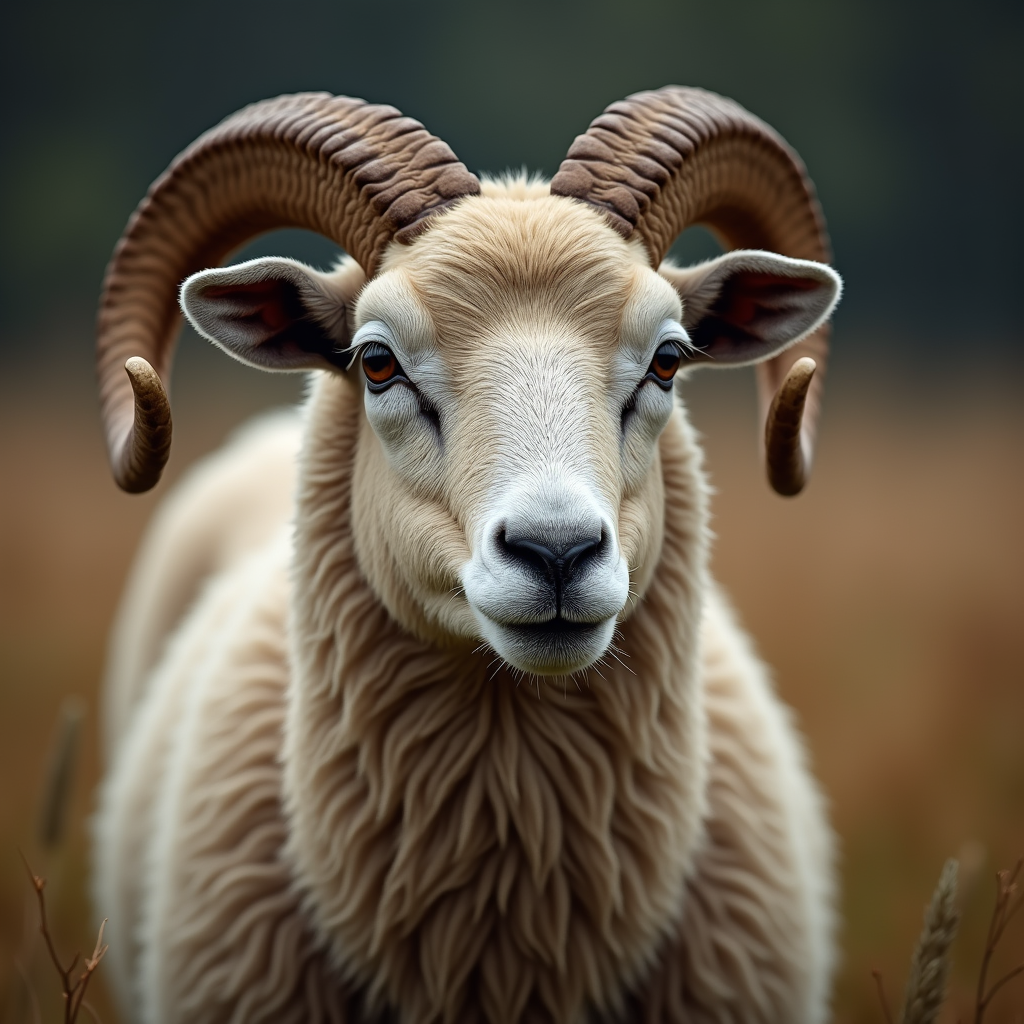 A photorealistic portrait of a Sheep in its natural habitat