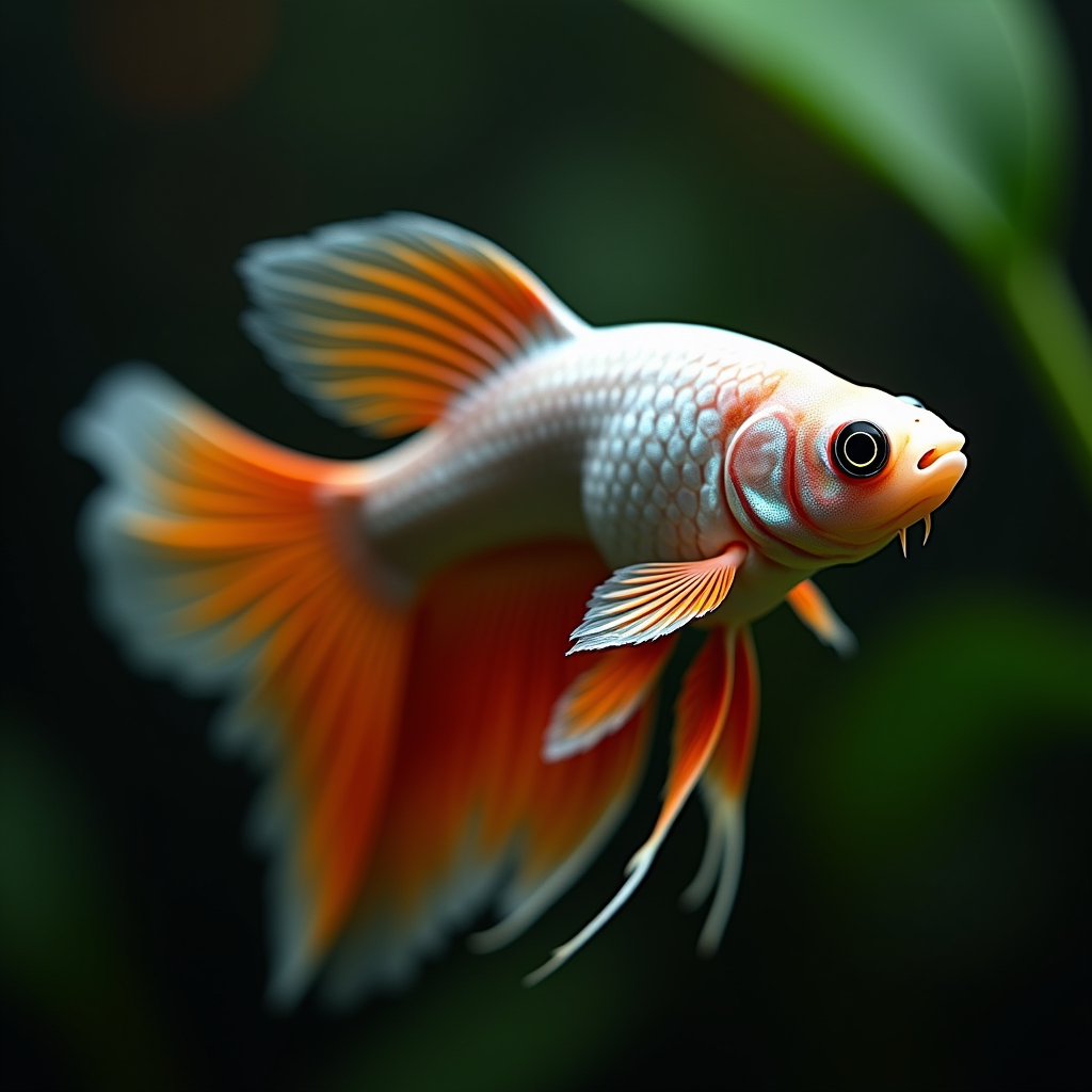 A photorealistic portrait of a Siamese Fighting Fish in its natural habitat