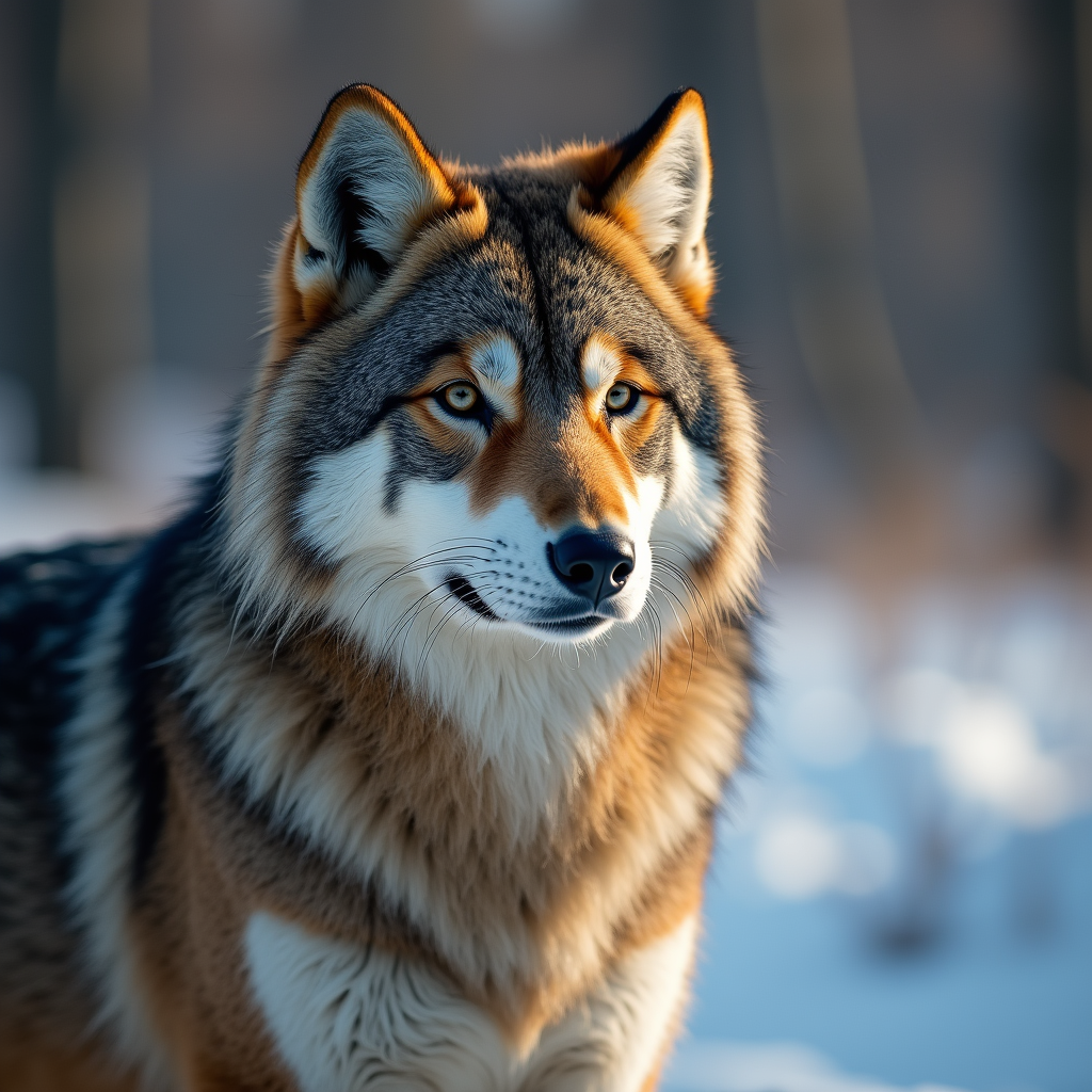 A photorealistic portrait of a Siberian in its natural habitat