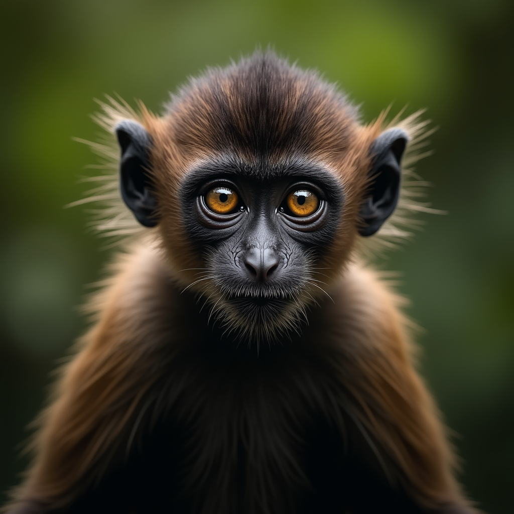 A photorealistic portrait of a Spider Monkey in its natural habitat