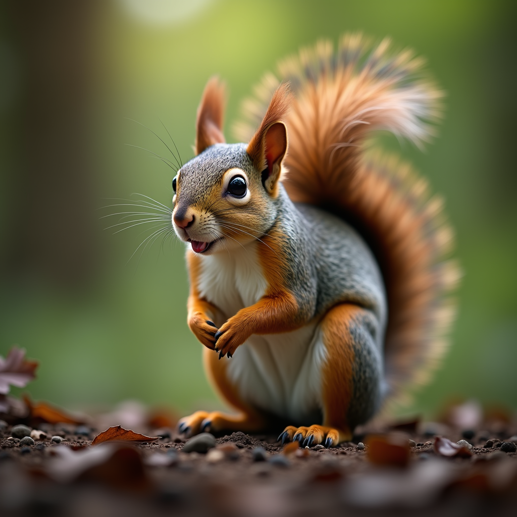 A photorealistic portrait of a Squirrel in its natural habitat