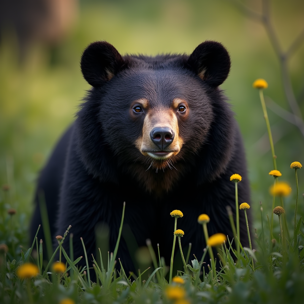 A photorealistic portrait of a Sun Bear in its natural habitat