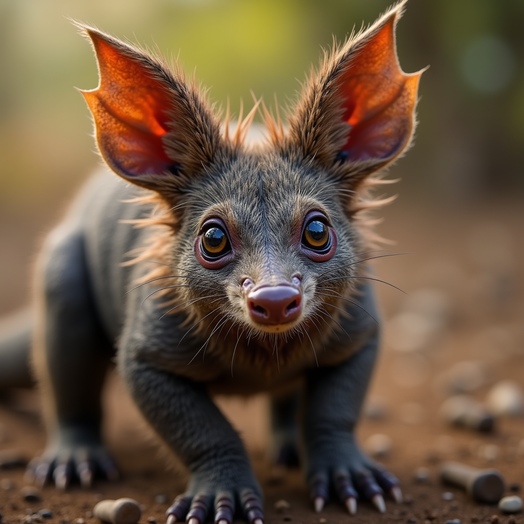 A photorealistic portrait of a Thorny Devil in its natural habitat