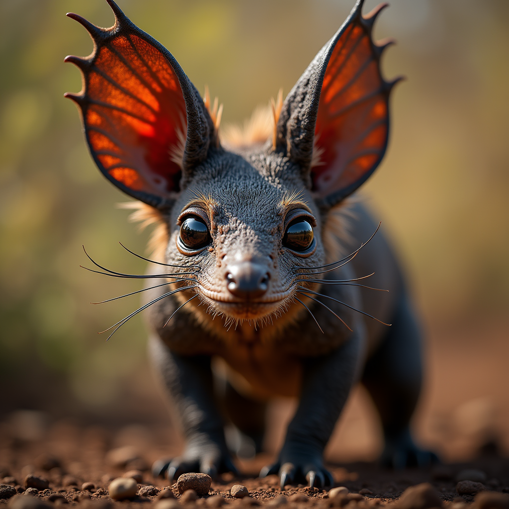 A photorealistic portrait of a Thorny Devil in its natural habitat