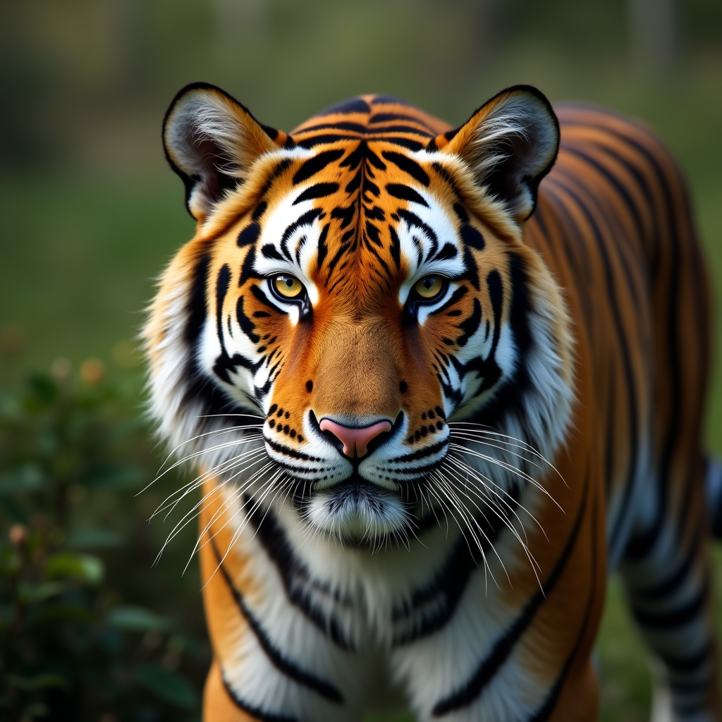 A photorealistic portrait of a Tiger in its natural habitat