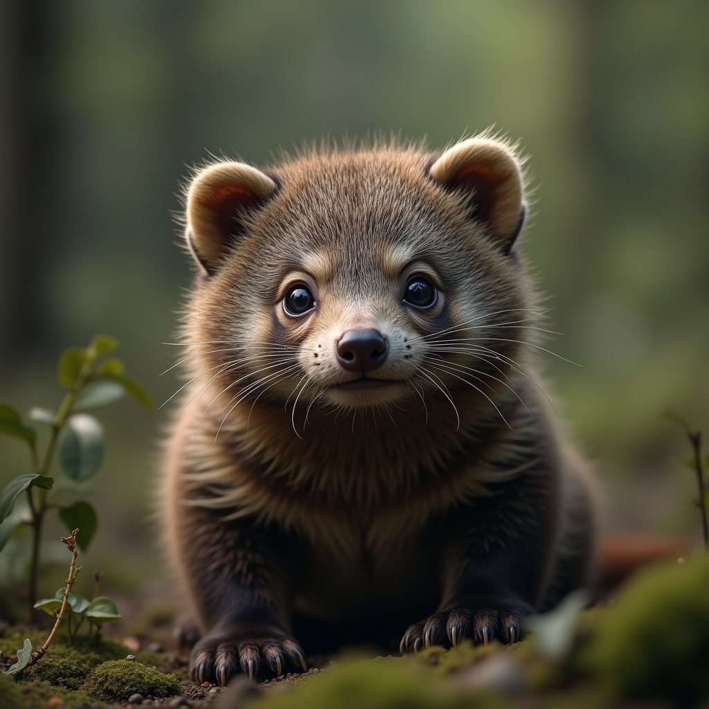 A photorealistic portrait of a Uguisu in its natural habitat