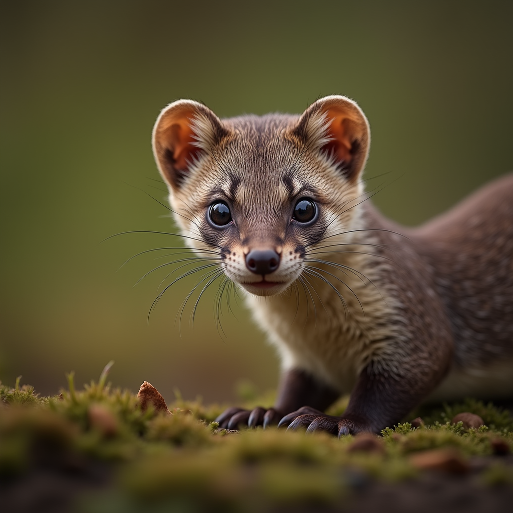 A photorealistic portrait of a Weasel in its natural habitat