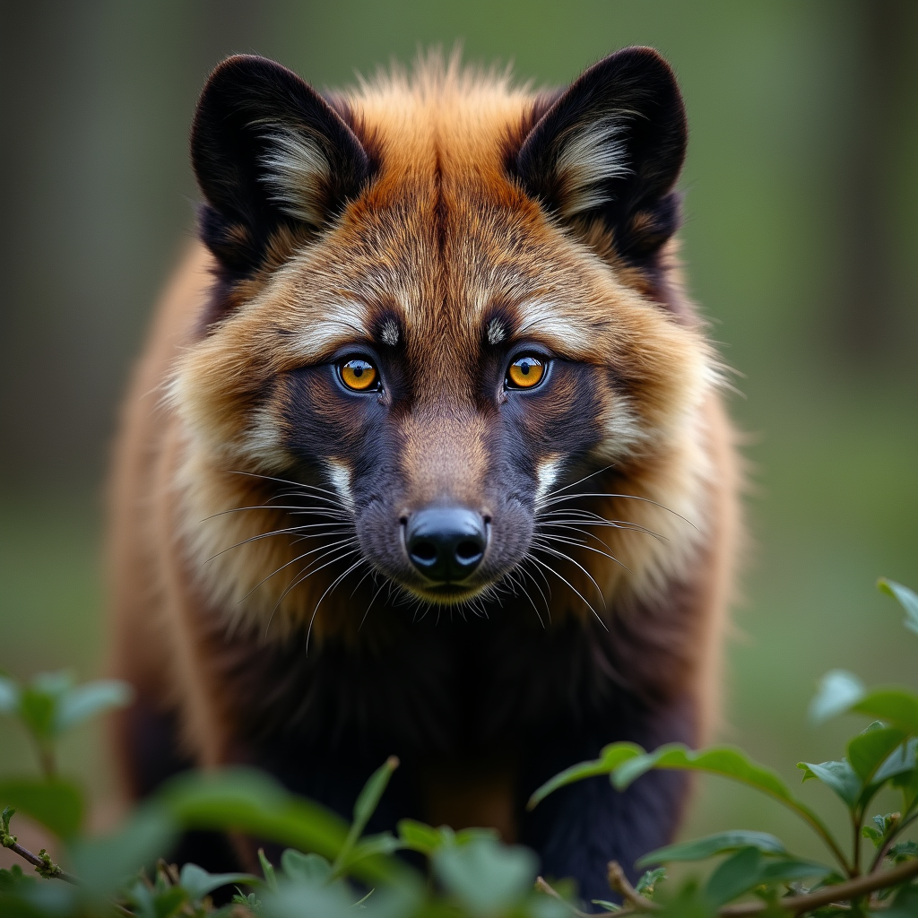 A photorealistic portrait of a Wolverine in its natural habitat