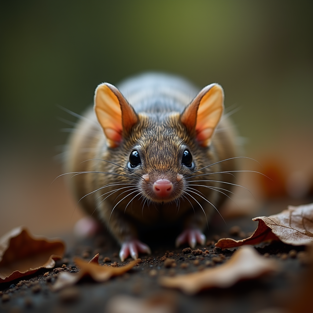 A photorealistic portrait of a Woodlouse in its natural habitat