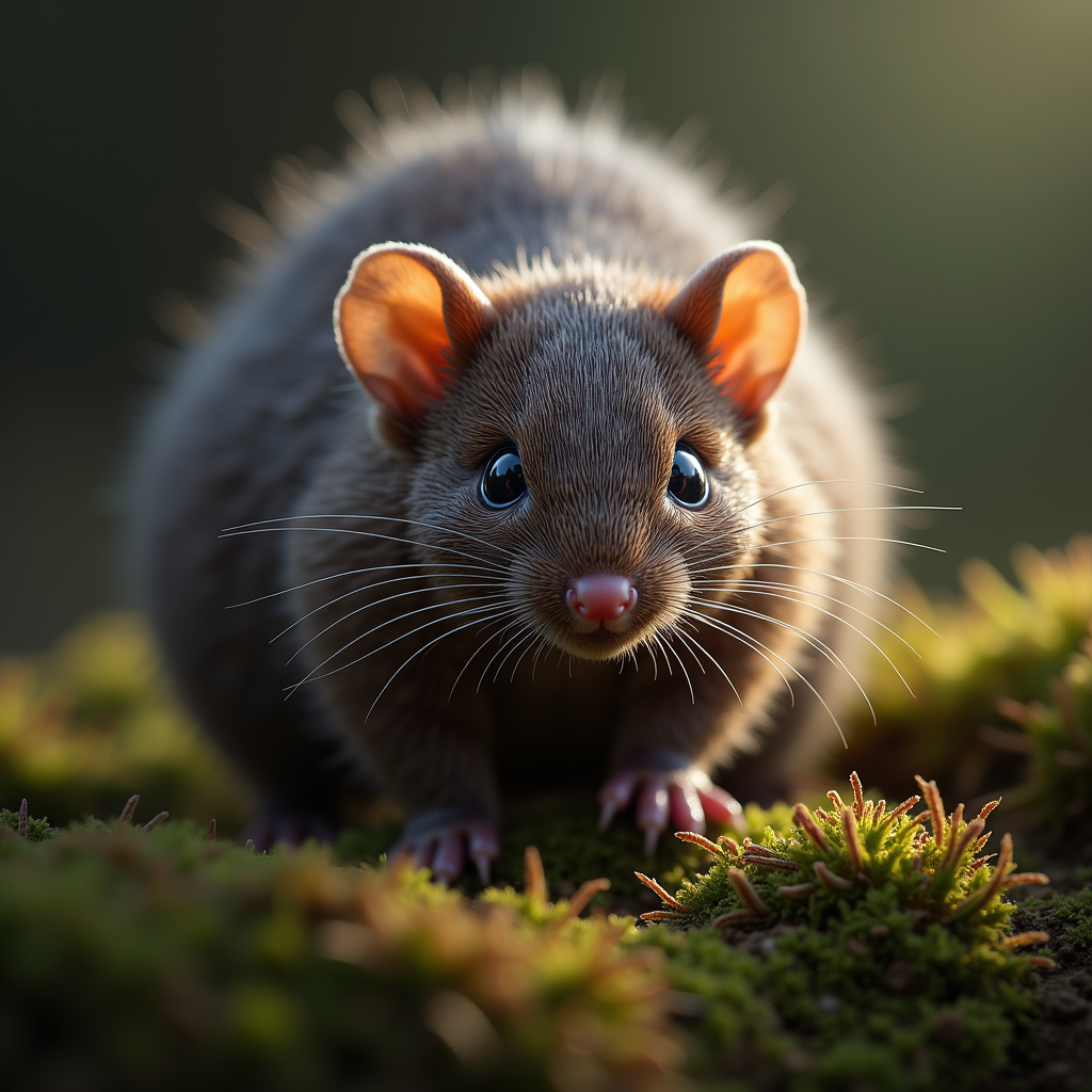 A photorealistic portrait of a Woodlouse in its natural habitat