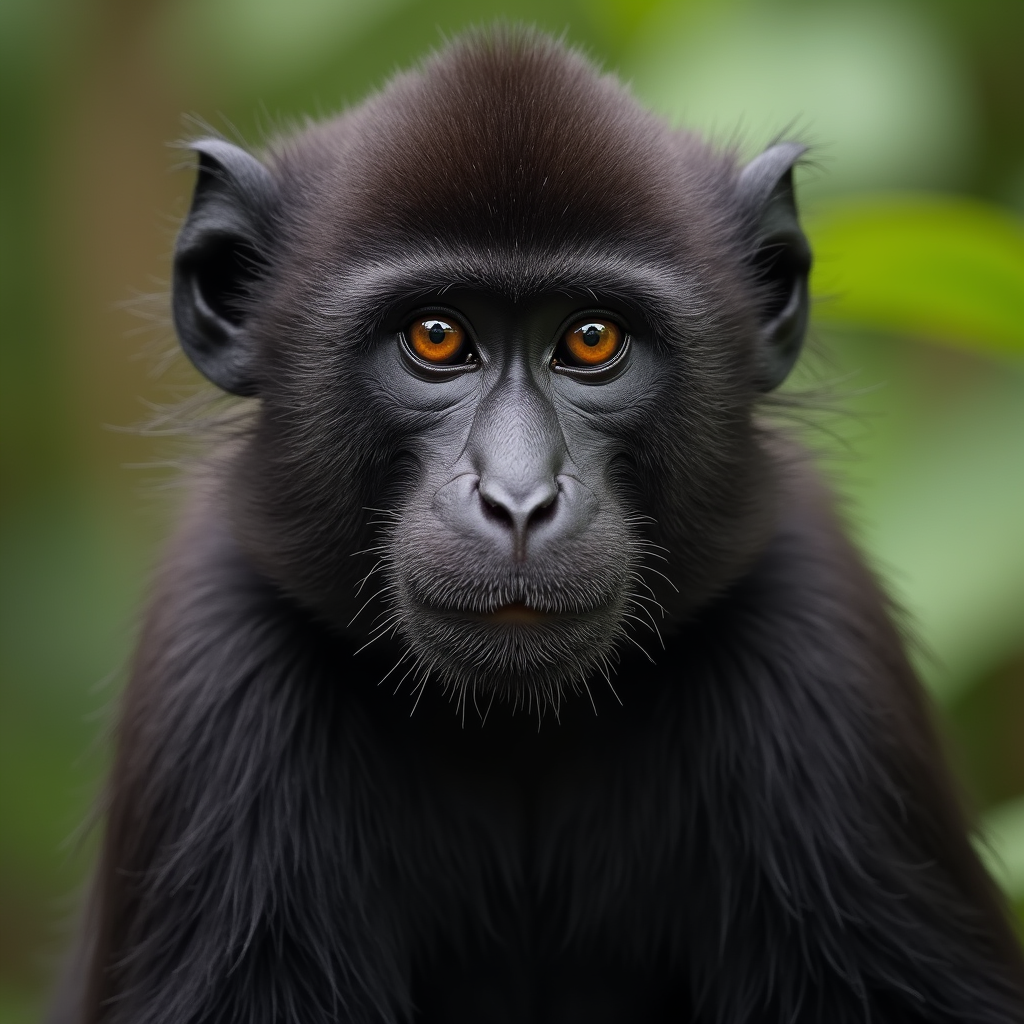 A photorealistic portrait of a Woolly Monkey in its natural habitat