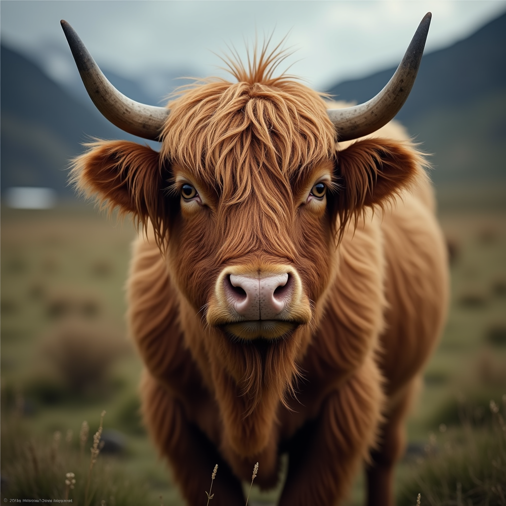 A photorealistic portrait of a Yak in its natural habitat