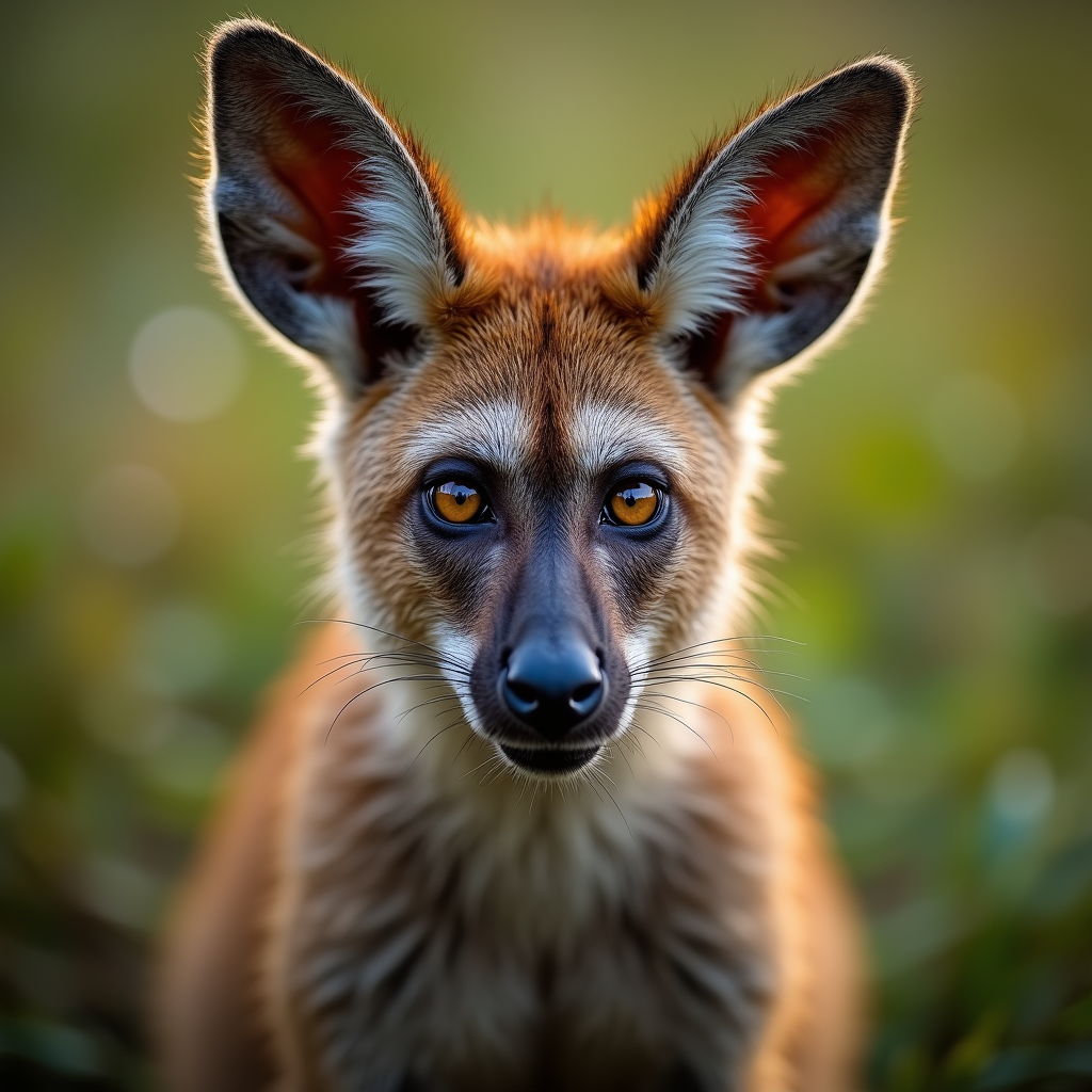 A photorealistic portrait of a Zonkey in its natural habitat