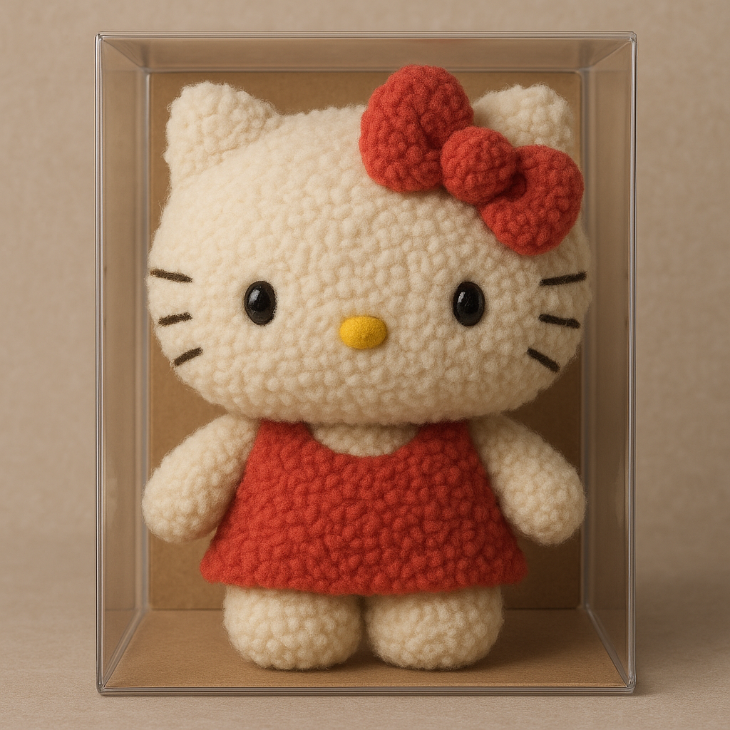 복슬복슬한 재질의 실사 3d 헬로키티 인형
(패키지 안에 담겨있는 정면 모습)