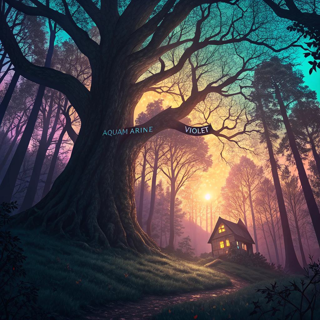 In a sprawling ancient forest illuminated by the golden hues of a low-hanging twilight sun, a wide clearing opens into a surreal dreamscape that seems to blend fantasy and forgotten mythology. At the heart of this clearing stands an enormous, weathered tree with a trunk as wide as a small house and bark etched with glowing, ancient runes pulsating faintly in shades of aquamarine and violet. The tree’s branches stretch skyward like arms, covered in bioluminescent leaves that shimmer in a gradient of emerald green to sapphire blue, flickering gently as if breathing with the rhythm of the earth itself. Around the base of the tree lies a circular pool of crystalline water, unnaturally still, reflecting not just the tree above it, but also constellations that don’t exist in our sky—stars shaped like animals, celestial figures, and mysterious glyphs. A narrow stone path, cracked and overgrown with moss and delicate glowing fungi, leads from the edge of the forest to the pool, lined with floating lanterns suspended in midair without any visible support, each encasing a softly glowing flame of a different color. Along the edges of the forest clearing, the trees seem to lean inward, their trunks twisted like ancient dancers, and their leaves whispering secrets in a wind that can be heard but not felt. Tall stalks of silvery grass sway under the influence of a phantom breeze, and clusters of flowers with translucent petals release faint motes of light into the air, like floating pollen that sparkles and twirls as it rises upward. To the right of the tree, a grand stone arch partially buried in vines stands like a portal, its frame adorned with sculpted reliefs of mythical creatures: winged wolves, twin-tailed phoenixes, and enormous turtles with cities on their backs. Beyond the arch shimmers a misty threshold, behind which lies the suggestion of an entirely different realm—its colors slightly more saturated, its sky a strange teal hue with three moons visible in the clouds. A lone traveler stands before this arch, cloaked in flowing robes of deep indigo lined with stardust thread, their hood down to reveal glowing eyes that mirror the reflection in the pool. They carry a long, ornate staff, topped with a cluster of floating crystals that orbit one another slowly, humming with magic. Ahead of the traveler is a small floating companion creature, resembling a cross between a jellyfish and a hummingbird, with translucent wings and tendrils that pulse in rhythm with the traveler’s heartbeat. In the sky above, the clouds swirl in painterly strokes of lavender and peach, pierced occasionally by rays of sunlight that look more like golden waterfalls descending from the heavens. Several large, floating islands drift lazily through the air, each one covered in its own miniature ecosystem: one holds a temple ruin with hanging gardens spilling over its cliffs, another is blanketed in snow and ice with a glowing aurora snaking above it, and yet another contains a small lake with inverted waterfalls that flow upward into the sky. Flocks of gigantic birds with opalescent feathers circle around these islands, their wings leaving shimmering trails behind them as if tearing through the fabric of reality. Occasionally, one can spot a flying whale in the distance, its skin like polished stone, adorned with runes that light up when it sings its deep, resonant song that echoes through the clouds. Closer to the ground, mythical animals roam freely. A unicorn made of mist sips from the crystal pool, its reflection showing a completely different creature—a shadowy stag with fiery antlers. Nearby, a fox with an ethereal tail lounges atop a moss-covered rock, each tail flickering with a different element—flame, water, ice, lightning, smoke, shadow, wind, light, and crystal. Mushrooms with tiny eyes peek from under leaves, while trees occasionally blink as if watching the scene unfold. A choir of unseen voices hums an otherworldly melody that resonates with the air, causing particles of light to float upward in gentle spirals, like visualized sound. In the background, barely visible beyond the treeline, towers rise in the distance, seemingly grown from the land rather than built—crystalline spires twisted like seashells, glowing from within and surrounded by spiraling rings of floating stone. Between them, serpentine dragons fly in lazy arcs, their scales reflecting the shifting colors of the sky, and their breath leaving trails of fog in the air. Every few moments, a ripple of magic pulses through the land, subtly shifting the hues and lighting of the entire environment, as if the world is being constantly re-rendered in real time by an unseen painter. This entire scene exists in a liminal space—neither day nor night, neither real nor imagined, a fusion of the magical and the natural, the fantastical and the familiar. The palette of the image should include deeply saturated jewel tones for the magical elements—sapphire, emerald, amethyst, and ruby—while the natural elements lean toward warm dusk tones—burnished orange, soft pink, and rich earth brown. The overall composition should feel painterly yet hyper-detailed, with textures that could be touched and lighting that changes dynamically across the image, creating depth, contrast, and a sense of wonder. Everything should feel alive: light sources flicker and shift, plants gently sway, and magical energy crackles faintly in the air.