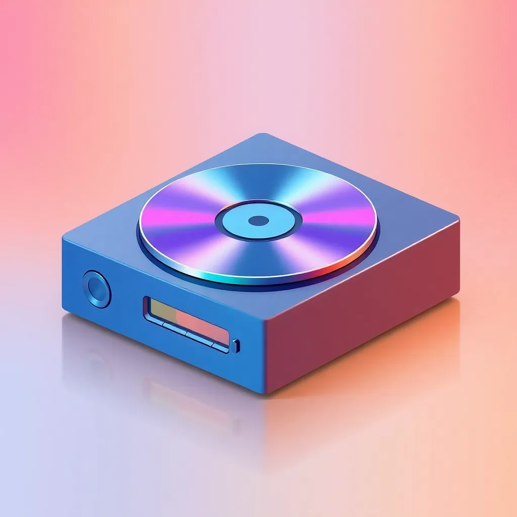 Abstract 3D Illustration of CD player