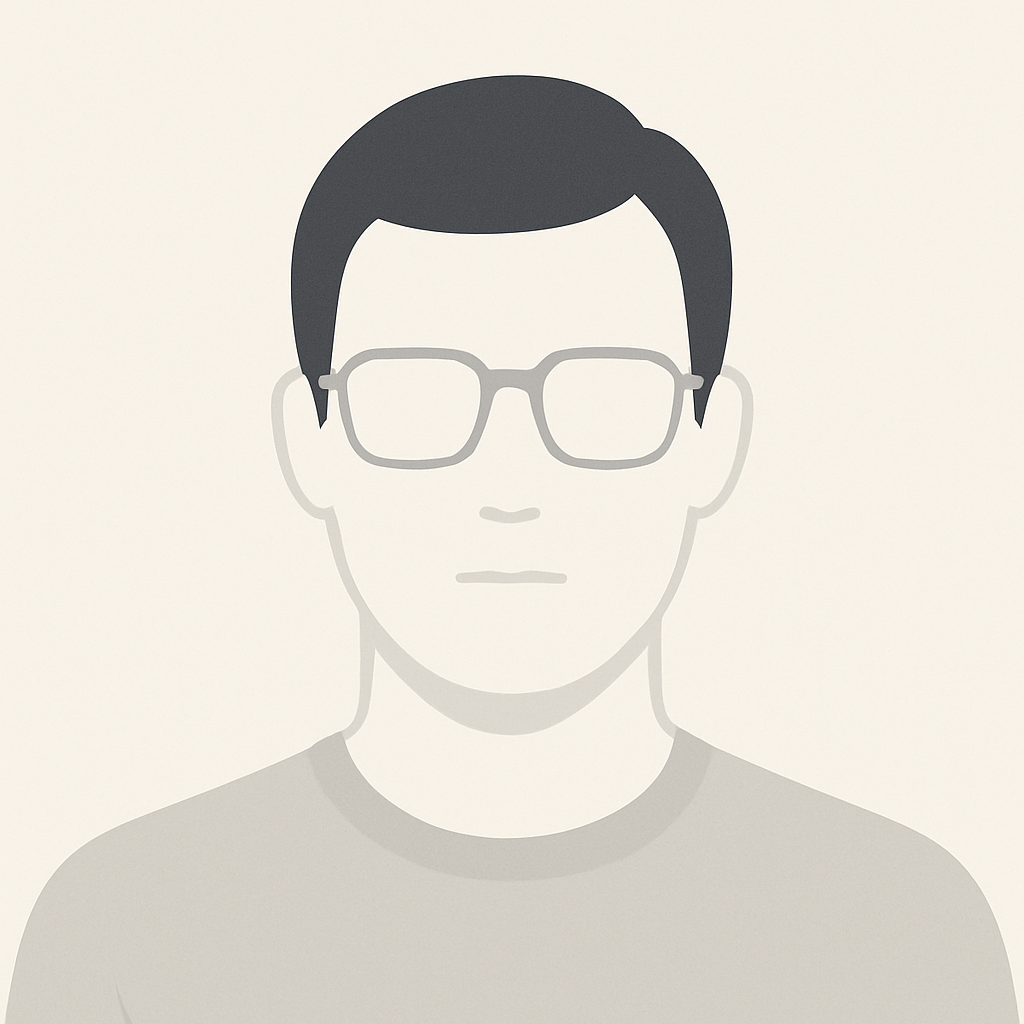 A minimalistic portrait of a person in the style of Apple's design aesthetics, characterized by simplicity, clean lines, and a sleek appearance. The portrait should feature a neutral expression, with a soft, solid color background that complements the overall minimal design.
