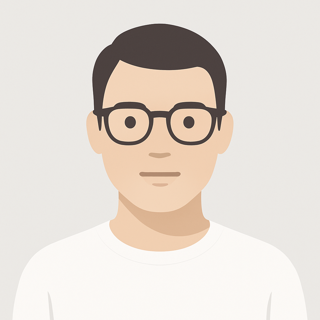 A minimalistic portrait of a person in the style of Apple's design aesthetics, characterized by simplicity, clean lines, and a sleek appearance. The portrait should feature a neutral expression, with a soft, solid color background that complements the overall minimal design.