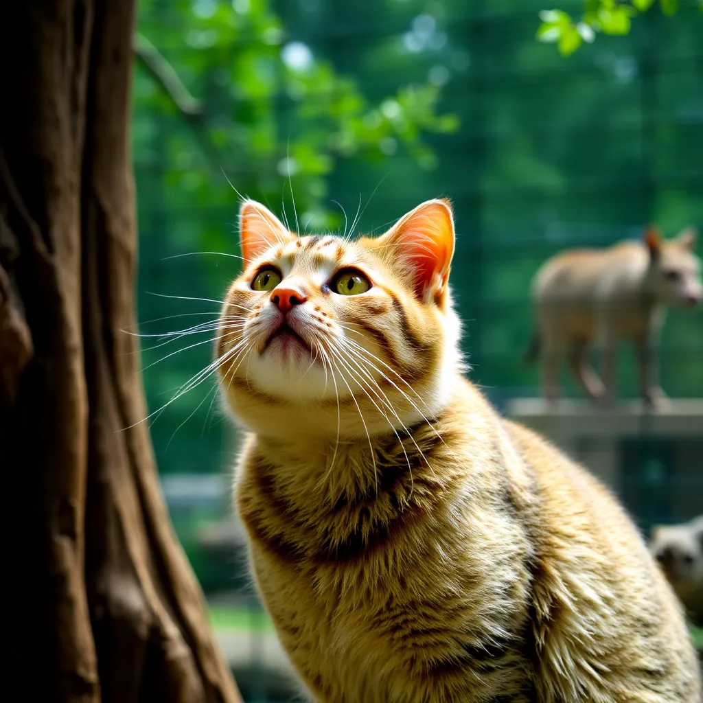 A cat at the zoo