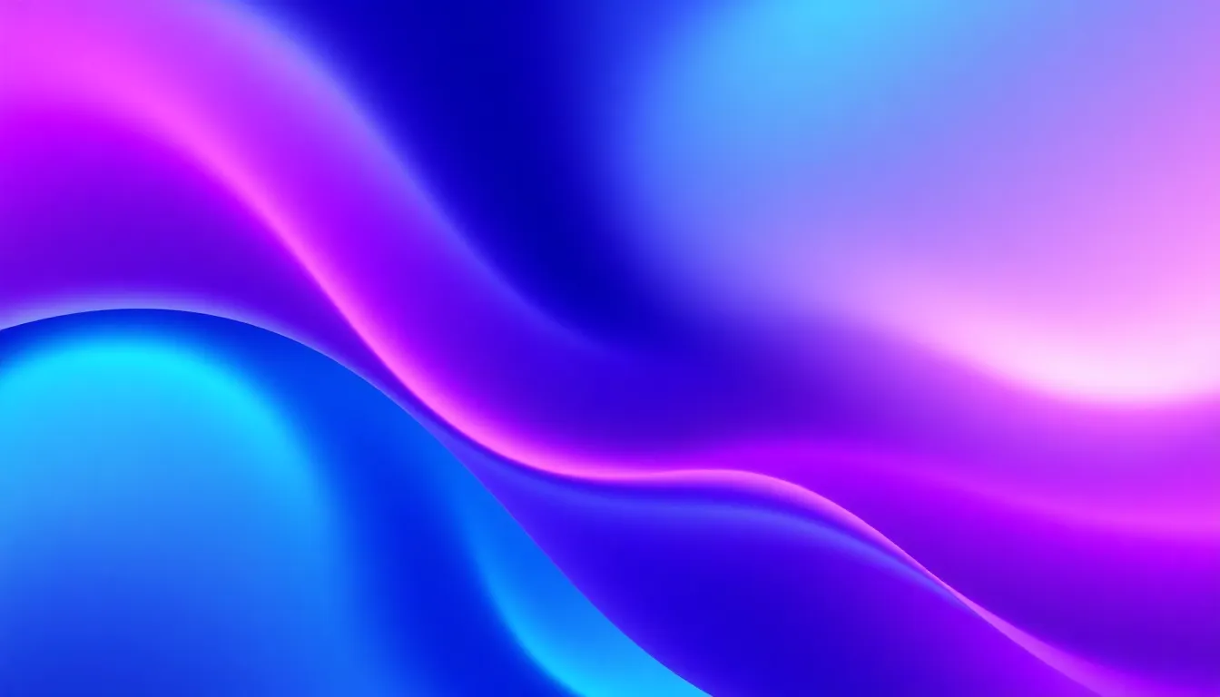 macOS-style abstract wallpaper: smooth silky gradient with flowing luminous folds and soft volumetric light, primary palette of deep navy blue to electric cyan with subtle purple accents, minimal and elegant, glossy highlights and soft reflections, gentle vignette, very low grain, high contrast but soft transitions, no text, no logos, centered composition — designed as a desktop wallpaper in 16:9 aspect ratio, 2560x1440, modern macOS aesthetic, clean and professional.