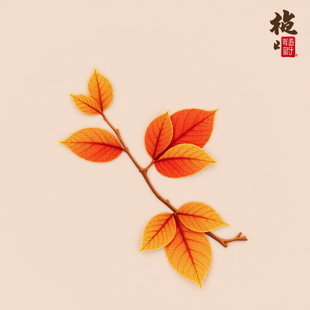 branch with three leaves, designed in the style of Hajime Sorayama
