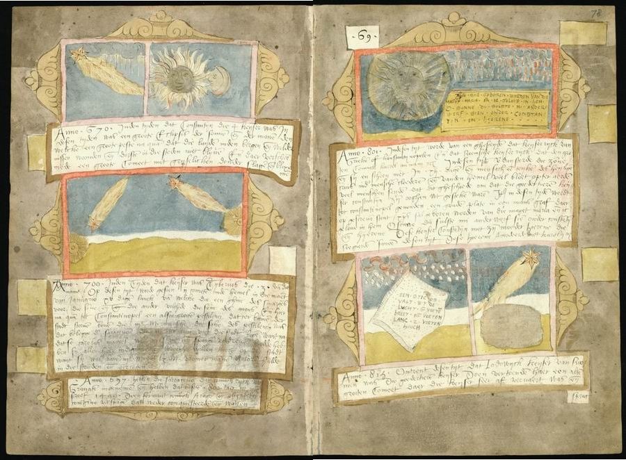 An open page from an old manuscript or book with illustrations and handwritten text.