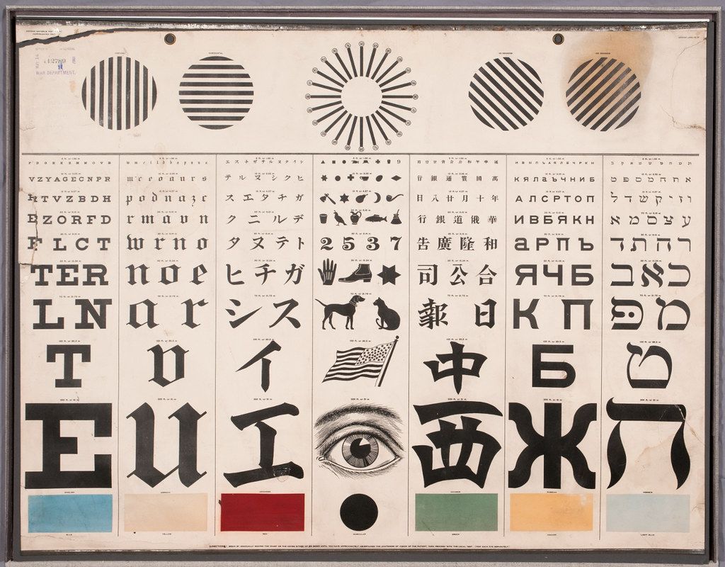 A collage-like composition with a chaotic arrangement of letters, numbers, symbols, and graphic elements. It appears to be a visual representation of communication, language, and cultural diversity.