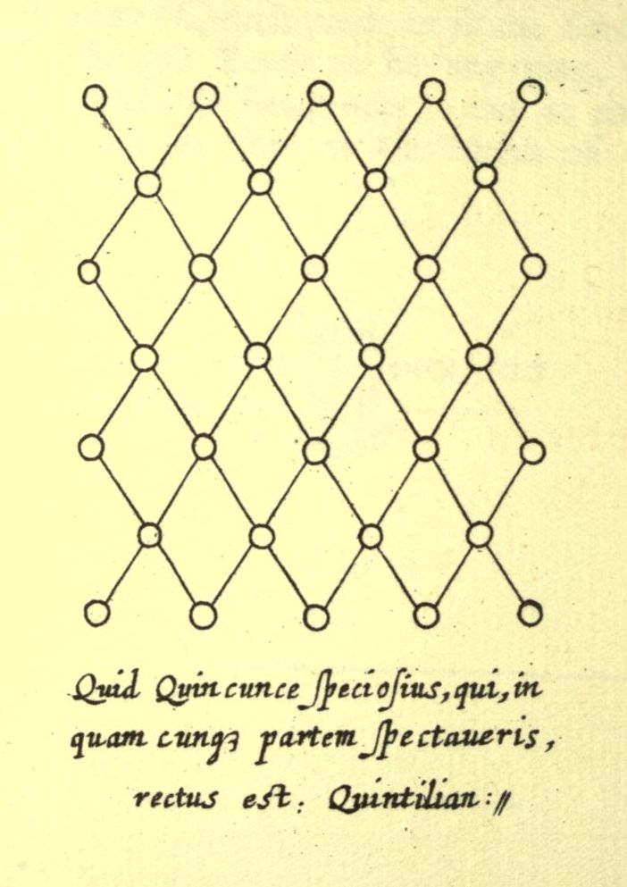 A hand-drawn diagram of a lattice network with circles and lines, accompanied by a block of cursive text.