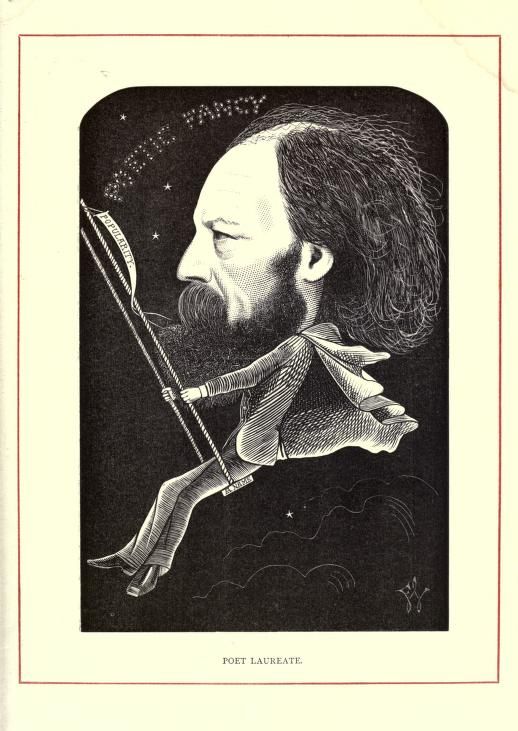 A black and white caricature of a man swinging on a rope attached to a star, labeled 'POET LAUREATE'.