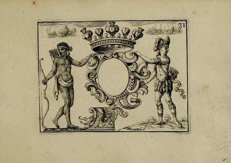 A detailed engraving or illustration featuring a portrait of a man alongside a complex mechanical device.