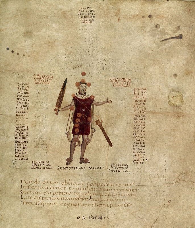 Illuminated manuscript page with a man holding swords.