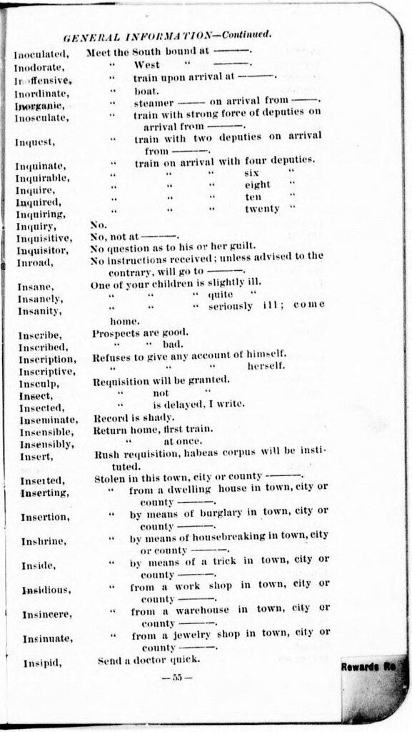 A page from a historical document with a list of words and phrases.
