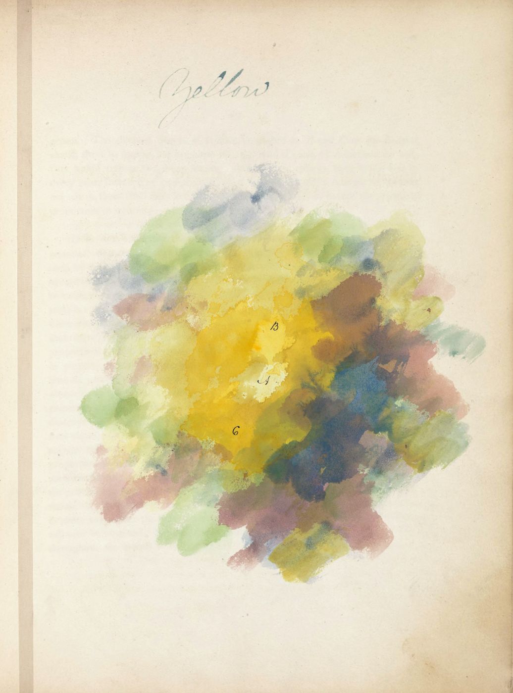 A vintage-style watercolor painting of a yellow flower with loose, flowing brushstrokes and a warm, creamy yellow background.